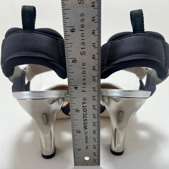 Fendi Colibrì Silver high heels 85mm slingbacks Women Pointed Toe Pumps Sz 41.5 - Picture 7 of 9